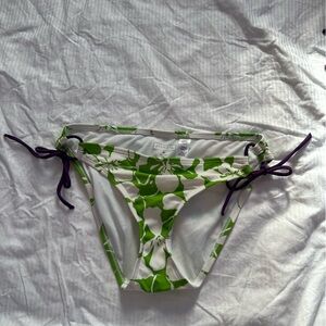 Athleta White and Green Bikini Bottom